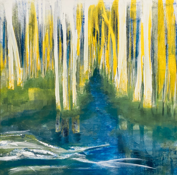 70 x 70 cm, Unikat, 'Verwunschen' (KARO2-356) - Acrylgemälde von Karen Rohde