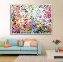 100 x 140 cm, Unikat, 'Sparks of hope and joy through chaos' (UBI17-423) - Acrylgemälde von Ute Bivona