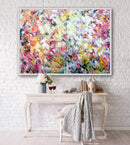 100 x 140 cm, Unikat, 'Sparks of hope and joy through chaos' (UBI17-423) - Acrylgemälde von Ute Bivona