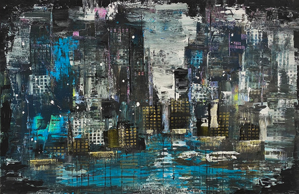 80 x 120 cm, Unikat, 'New York' (HW1-364) - Acrylgemälde von Hagen Wieland