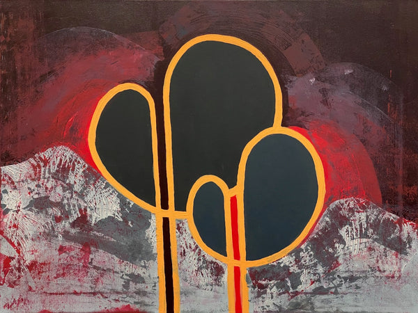 60 x 80 cm, Unikat, 'Schlummerndes Erbe' (KARO2-379) - Acrylgemälde von Karen Rohde