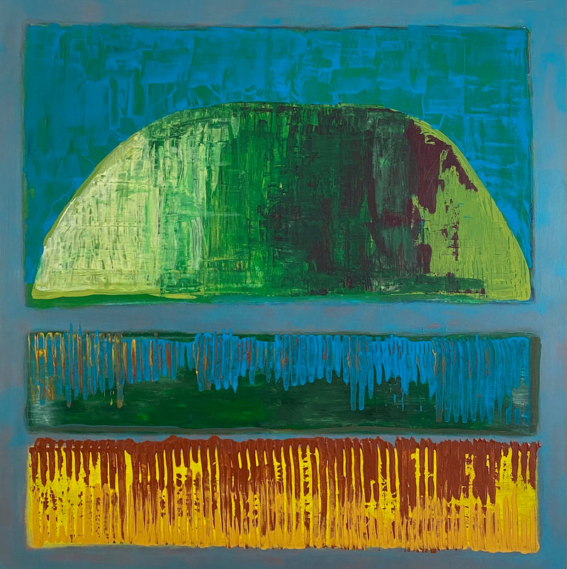 100 x 100 cm, Unikat, 'Mountain' (GIN6-391) - Acrylgemälde von  Gintonic