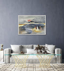 70 x 100 cm, Unikat, 'Dorf am See' (HW1-406) - Acrylgemälde von Hagen Wieland