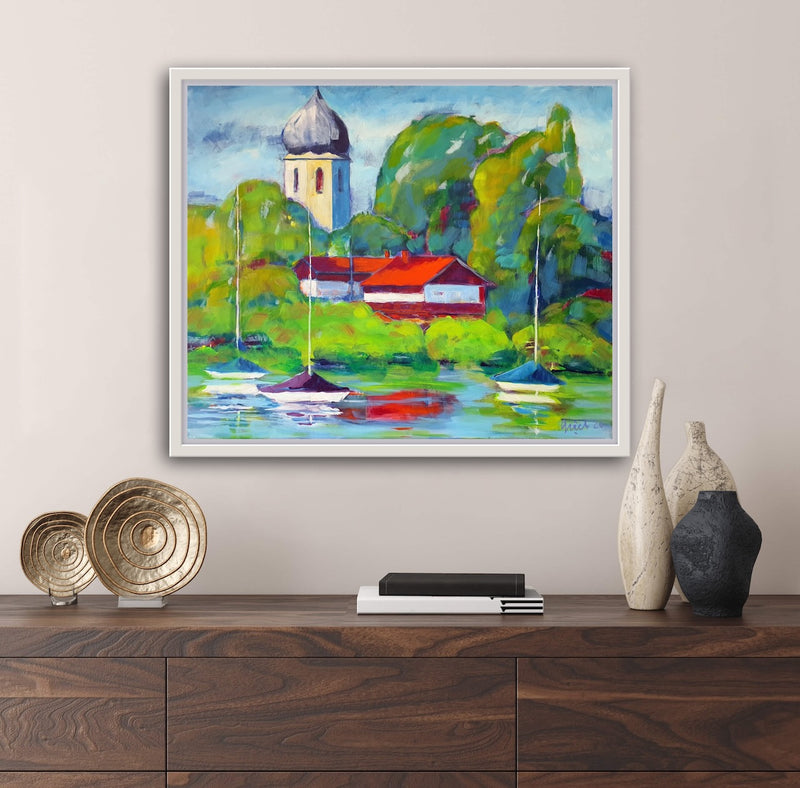 50 x 60 cm, Unikat, 'Fraueninsel' (PGR16-415) - Acrylgemälde von Philipp Grieb