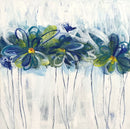 70 x 70 cm, Unikat, 'Blumen Farbenfroh' (KARO2-445) - Acrylgemälde von Karen Rohde