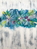 80 x 60 cm, Unikat, 'Blumen Farbenfroh 3' (KARO2-452) - Acrylgemälde von Karen Rohde