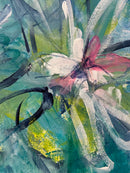 80 x 60 cm, Unikat, 'Blumen Farbenfroh 3' (KARO2-452) - Acrylgemälde von Karen Rohde