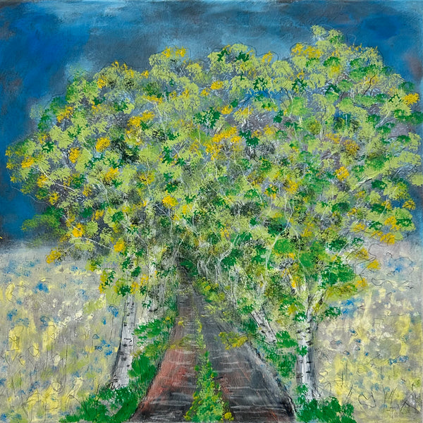 50 x 50 cm, Unikat, 'Der Weg' (HW1-111) - Acrylgemälde von Hagen Wieland