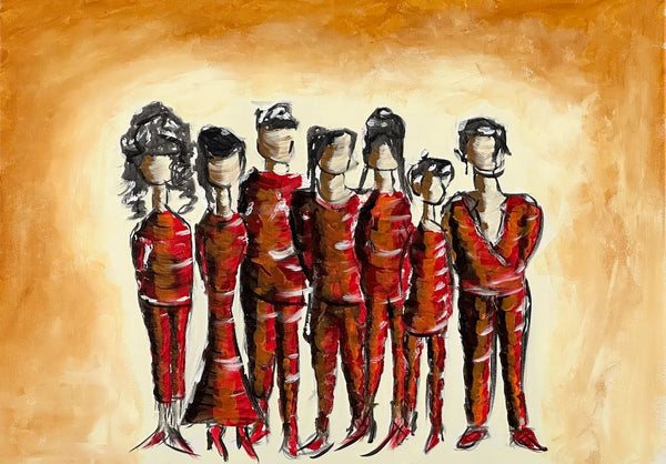 50 x 70 cm, Unikat, 'Die Glorreichen Sieben' (HW1-513) - Acrylgemälde von Hagen Wieland
