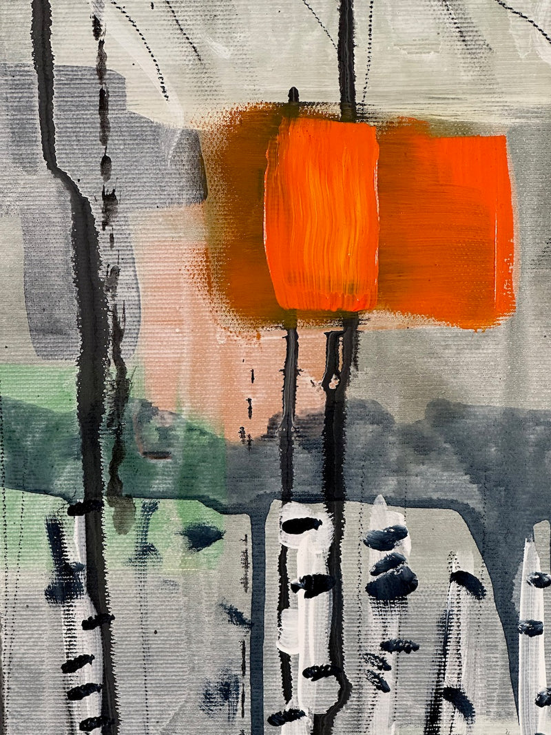 80 x 60 cm, Unikat, 'Birkenblüte' (HW1-515) - Acrylgemälde von Hagen Wieland