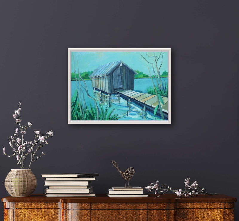 50 x 70 cm, Unikat, 'Hütte am Kesselsee' (TP4-362) -  von Thomas Popp