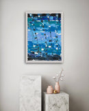 70 x 50 cm, Unikat, 'Birken Blau' (HW1-456) - Acrylgemälde von Hagen Wieland