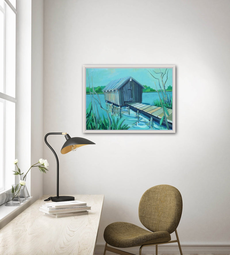 50 x 70 cm, Unikat, 'Hütte am Kesselsee' (TP4-362) -  von Thomas Popp