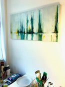 50 x 100 cm, Unikat, 'Im Fluß' (YVN5-152) -  von Yvonne Neff