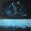 80 x 80 cm, Unikat, 'Kampf' (YVN5-154) -  von Yvonne Neff