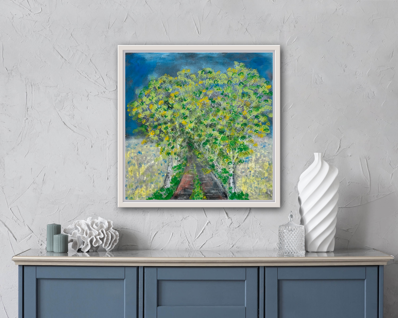 50 x 50 cm, Unikat, 'Der Weg' (HW1-111) - Acrylgemälde von Hagen Wieland