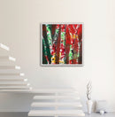 80 x 80 cm, Unikat, 'Red birch' (HW1-350) - Acrylgemälde von Hagen Wieland