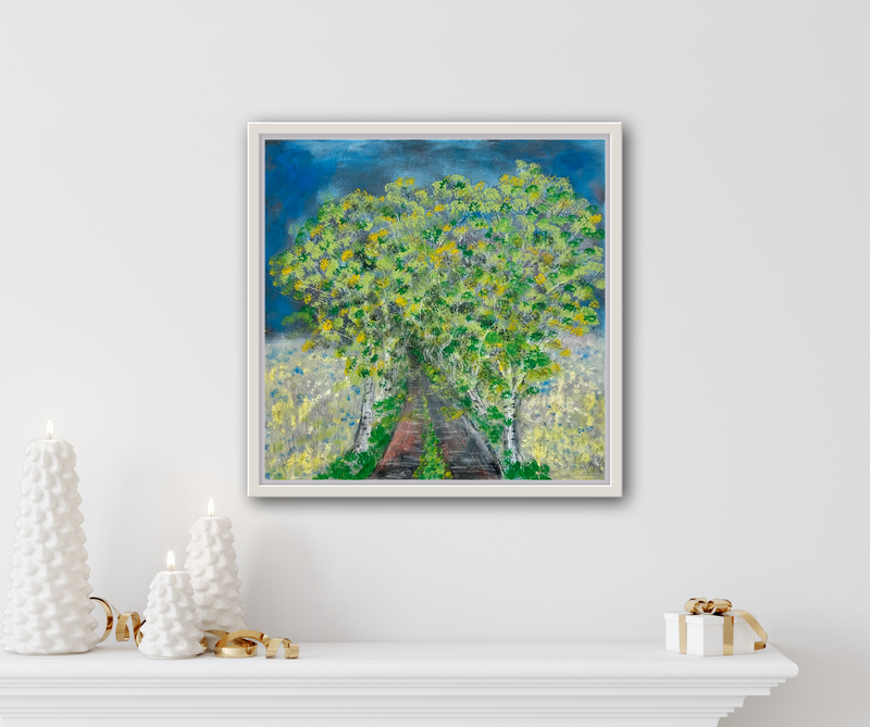 50 x 50 cm, Unikat, 'Der Weg' (HW1-111) - Acrylgemälde von Hagen Wieland
