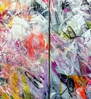 100 x 140 cm, Unikat, 'Sparks of hope and joy through chaos' (UBI17-423) - Acrylgemälde von Ute Bivona