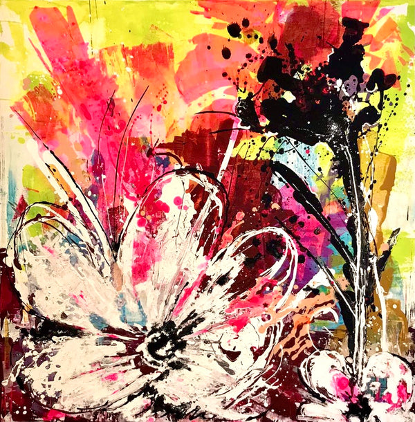 100 x 100 cm, Unikat, 'Explosion' (YVN5-147) -  von Yvonne Neff